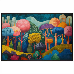 Tranh khu rừng sắc màu phong cảnh cách điệu đơn giản tranh treo tường dán tường decor nội thất.CGI-775