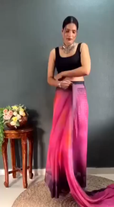 [PRE-ORDER] 1 Min Ready To Wear Saree (Material : Padding with Spray)~ Delivery Lead Time : 10 days