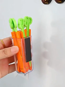 5PCS Food Sealing Clip Cartoon Carrot Shape Moisture Proof Closure Clamp for Food Fresh Keeping