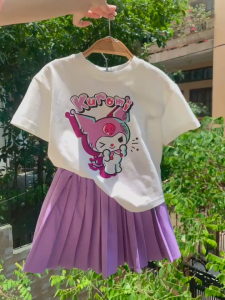 [HỎA TỐC] Set váy Melisa xếp ly cho bé gái 11-43kg in hình Kuromi Labubu Cinnamoroll Váy hè cho bé