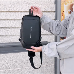 Mens Biker Bags / Crossbody Bags / Chest Bags / Mens Bags / Sling Bags / Backpacks / Korean Fashion / Commuter Bags / Messenger Bags / Black Fashion Business / Casual /