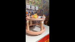 Beige รถหัดเดิน 3 in 1 รถหัดเดินเด็ก baby walker Foldable มีเพลงมีไฟ ปรับได้ถึง 3 ระดับ รถวงกลมเด็ก ป้องกันขาโก่ง