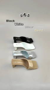 MellowCo รองเท้าส้นสูงแฟชั่น เปิดส้นหนังแก้ว สูง 3 นิ้ว รุ่น Call Me Camellia 4-4368