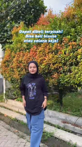 Oneset Jumbo Wanita Kekinian Hope Set Katun Combed 24s M L XL XXL 3XL Setelan Cargo Viral Adem COD