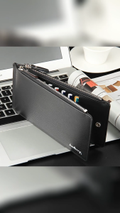 LL Slim Flip 17 Compartment Holder Purse Larg Capacity PU Leather Zip Lock Long Wallet Beg Duit Dompet Banyak Slot Kad多现金隔层男士包