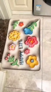 Keset Lantai Menyerap Air 3D Karakter Keset Kaki Diatomite Motif 3D Keset Kaki Kamar Mandi Anti Slip Tidak Berbau Keset Kaki Serap Air Anti Bau Keset Kaki Motif 3D Timbul Diatomite