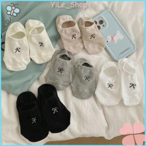 【COD ซื้อ4แถม1 ! ไทย】ถุงเท้ากีฬาลำลองแต่งลายผีเสื้อผ้าฝ้ายแท้ระบายอากาศได้ดียอดนิยมของเกาหลีเหมาะสำหรับเด็กผู้หญิงนักเรียน