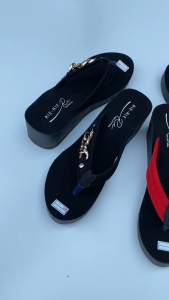 SNY - sendal wedges balok pariasi rantai perempuan dewasa kekinian terbaru