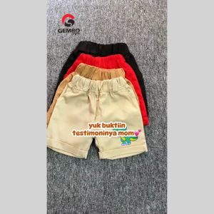 Celana Chinos Dino Anak 1-6 tahun - Celana Anak Laki-laki Chinos Pendek Bordir Dino - Gembo Kids