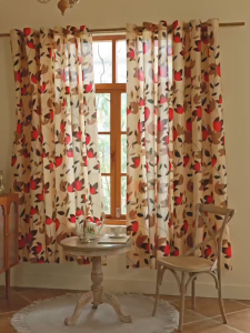 COD 1 Piece Thick Blackout Curtain for Bedroom Windows With 6 Rings Elegant Curtains 130x220cm COD