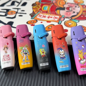 Personalized Trendy Metal Windproof Lighter Outdoor Portable Pink Flame Butane Gas Lighter Cigarette Accessories Gift