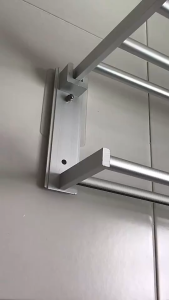 60cm Aluminium Foldable Towel Rack Bar Rail Hanger Wall Mounted Shelves Shelf Holder Rack Basket Organiser Hooks Hanger Kitchen Bathroom Toilet