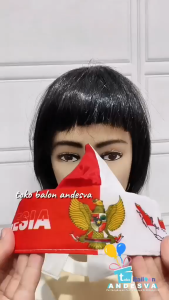 Blangkon Merah Putih Motif Garuda Peta Indonesia / Ikat Kepala Udeng Hut RI / Topi blangkon agustus