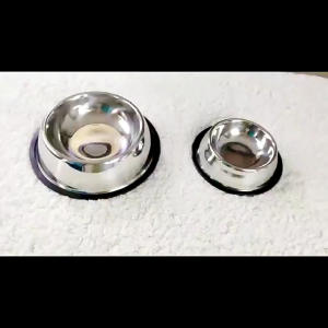 Steel KARET Wadah Tempat Makan Kucing Anjing Pet Bowl mangkuk minum Mangkuk Aksesoris Hewan