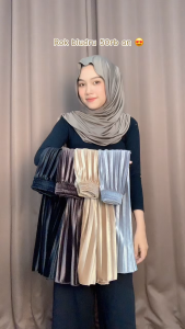 ROK PLISKET 7/8 BLUDRU PREMIUM / ROK PLISKET BLUDRU VELVET PREMIUM REMPLE MIDI TERLARIS DAN TERVIRAL