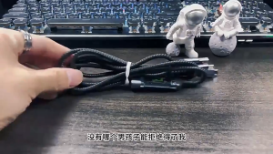 Nylon 240W 3-in-1 Super Charging Cable Micro USB Type C Fast Charger Data Cable with fluorescent light LED digital