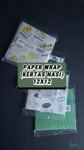 Kertas Nasi Motif 12x12 cm Paper Wrap 100 pcs Printing Laminasi Food Grade Burger Kebab Dragon Pack Koran Roti Yellow Love Daun