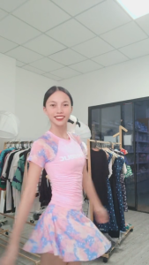 RKH Style 6-12 Years Kids Girls Child Swimsuit Dress Summer Beach Pink Swimwear with Hat Sports Clothes