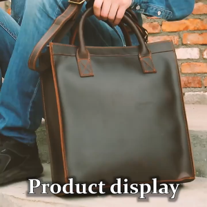 Tas Tangan Pria Gaya Retro Kulit Asli - Tas Bahu A4 Tote Kerja Kulit Aslii Crazy Horse