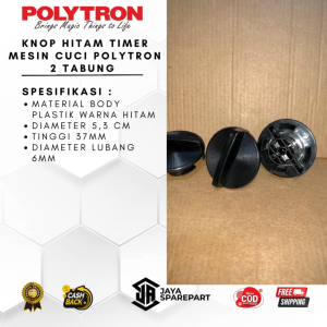 KNOP TIMER MESIN CUCI POLYTRON 2 TABUNG HITAM