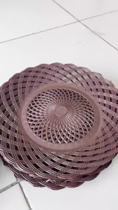 12 PCS - Piring Rotan Plastik / Alas Makan