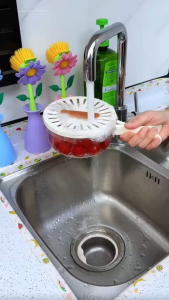 ตะกร้าล้างผลไม้ 3in1 ด้ามจับพับได้ กล่องเก็บอาหาร ใส่ในตู้เย็น ถนอมอาหาร เครื่องครัว มินิมอล อุปกรณ์สำหรับผลไม้ พร้อมส่ง