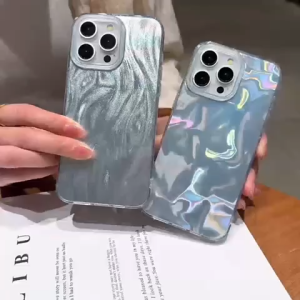 Cover Vivo Y02 Y17 Y20 Y21 Y12 Y11 Y15 Y20s Y12s Y21s Y33s Y33t - Case Lentur Silikon - Silver - Casing Hologram - Case Pearl Glow - Bumper - Pelindung - Cover Hologram - Cassing Polosan - Gemerlap - Waterry Textured - Silikon - Tpu