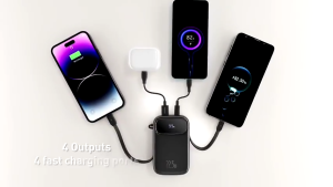 Baseus Qpow2/3 10000mAh/20000mAh Power Bank PD Fast Charging With Built in Two Cables Portable Charger External Battery Pack For Phone