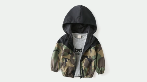 Rolanko Toddler 2-7 Years Boys Windbreaker Casual Jacket Outerwear Kids Zip Hooded Jacket Baby Cute Dust Coat