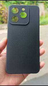 Casing Realme C63 C61 Silikon Matte Black Premium Ring Standing Tali Lanyard Soft Case Handphone