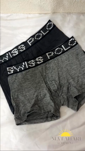 (MG)Swiss Polo 2pcs Box Men Boxer Trunk Smooth Comfort Underwear With Printing Design Seluar Dalam Lelaki Ready Stock BT20307