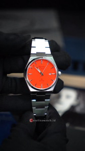 Jam Tangan Pria Alexandre Christie Classic AC 8697 MDBSSOR Orange Dial Silver Stainless Steel Strap