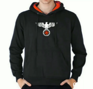 Jaket Sweater Hoodie Casual Big Size Logo Elang Pria Dan Wanita Lengan Panjang Basic Kain Fleece Tebal Warna Hitam Strip Merah Switer Hudi Tersedia Ukuran XS - XXXL