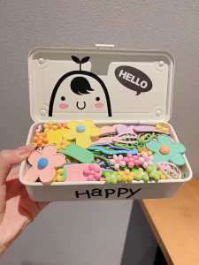 Set 6 Kẹp Tóc Cho Bé Gái Kẹp Tóc Xinh Xắn Set Kẹp Tóc Mái Dễ Thương 4 Màu Vàng Hồng Xanh Lá Dương