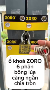 Ổ khoá ZORO bông chìa tròn 6 phân càng ngắn làm từ thép hardened không gỉ