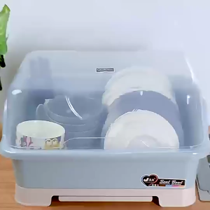 ชุดที่คว่ำจาน ชู้ชามจาน พลาสติก มีฝาปิด กันฝู่ละออง กันแมลง รุ่น JDEE