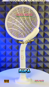 SHUKAKU SKU 889 NEW Model Raket Listrik Pembasmi Perangkap Nyamuk Sinar UV 3600V 1800 mAh Tiga Lapis Jaring Pelindung Elektrik GRATIS Kabel Charger USB Micro MULTIFUNGSI Desain Elegan Toko Majid