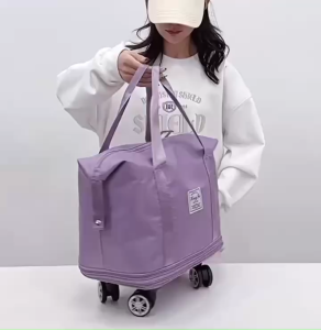 Wheel Folding Oxford Cloth Luggage Bag Air Consignment Bag Dry wet separation Oversized Travel Bag