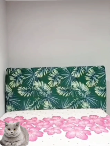 Sarung pelindung SANDARAN tempat tidur stretch/Cover bed HEADBOARD elastis Material Polyester Spandex Motif Dekoratif Daun Dan Pola - Lazada