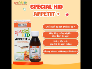 Siro Special Kid Appetit + - Hỗ trợ trẻ thèm ăn giúp trẻ ăn ngon tăng cường tiêu hoá bổ sung vi chất thiết yếu giúp cân bằng dinh dưỡng thiếu hụt - 125ml