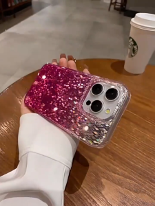 Casing Emas Mewah & Berkilau iPhone 15, 14, 13, & 12