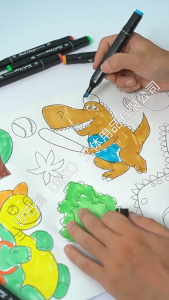 ปากกามาร์กเกอร์ 2 หัว พร้อมกระเป๋า สีสวย คมชัด แห้งไว ใช้งานได้อเนกประสงค์ V90 พร้อมส่งจากไทย