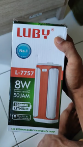 Luby Lampu Emergency Petromak 4 Sisi L7757 Frosted SMD 80 LED Light Led Rechargeable