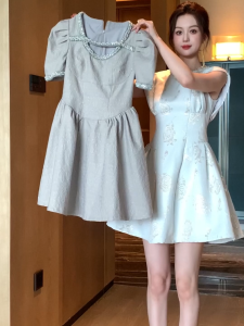 ZYHT EraVogue เดรสผู้หญิง เดรสสีเทา เดรสทรงเอ เดรสแขนพอง เดรสทำงาน เดรสไฮโซ เดรสวินเทจ เดรสออกงาน เดรสปาร์ตี้ ชุดราตรี 21290