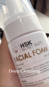 HSK Secret Facial Wash Foam - Membersihkan Wajah dengan Lembut - Non-SLS Aloe Vera & Castor Oil