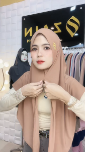 Zain - Hijab Instan Terbaru Zura Segitiga Polos Pad Soft Malay Jersey Jilbab Instan