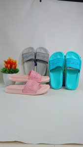 Porto Sandal Selop Slides Karet Kasual Wanita Warna Pastel Korea 1023L-3