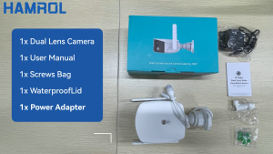 Hamrol 8MP 4K Dual Lens Ultra wide angle 180° Wifi IP Camera Outdoor 4MP Full Color Night Vision Ai Human Detect CCTV Security Camera