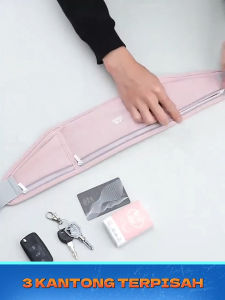 Tas Pinggang Olahraga Waistbag Jogging Lari Running Belt Ukuran 48cm WATERPROOF RINGAN