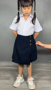 Váy học sinh nữ màu xanh đen chất vải Tuyết tốt cấp 1 2 loại hàng chuẩn đẹp VNO130